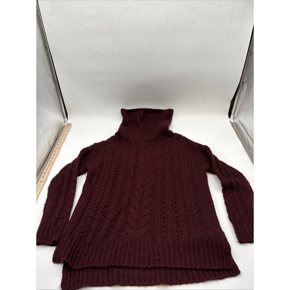 Smartwool Thick Tutrleneck Sweater Pullover Wool Blend Women's M Burg
